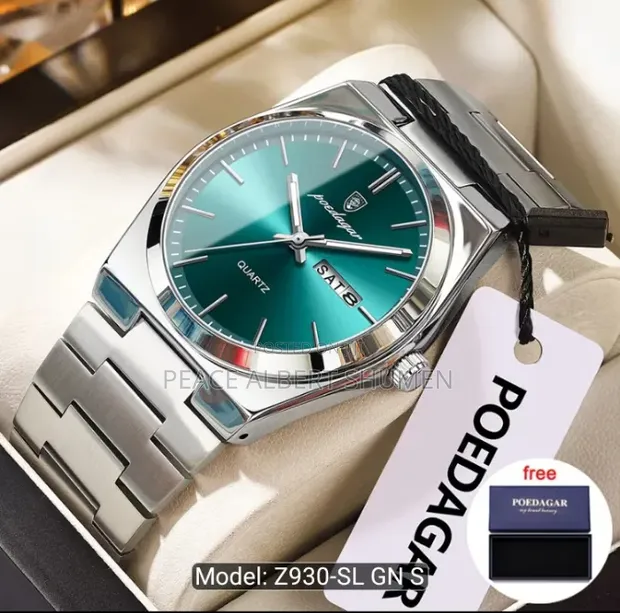 Poedagar Marble-Look Luxury Wristwatch - 1