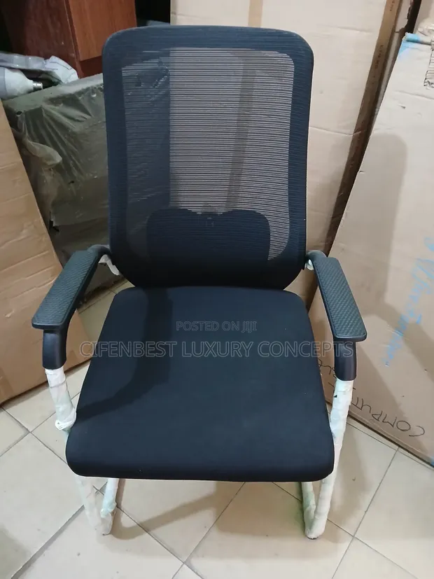 Executive Visitors Back Net Chair - Black - 1