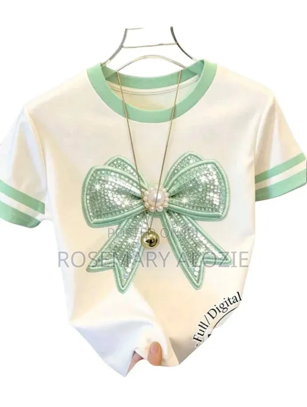 Pretty Sequin Bow Graphic T-Shirt for Girls (4 Years) - 1