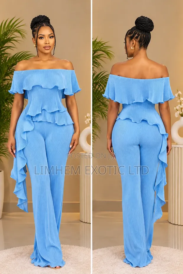 Ruffled Off-Shoulder Two-Piece Set - 1