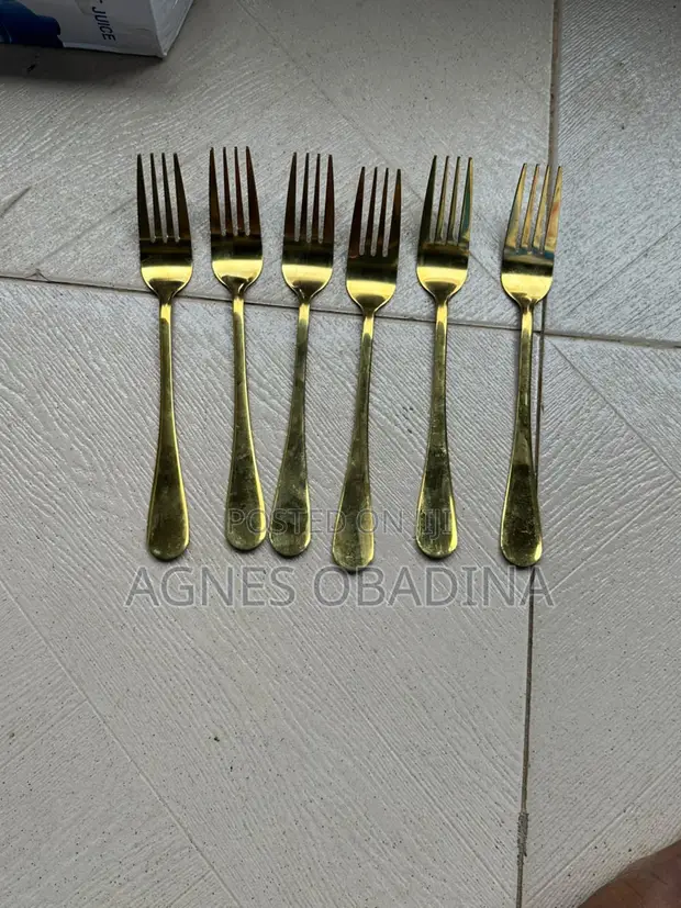 Gold Plated Stainless Steel Forks - Set of 6 - 1