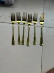 Gold Plated Stainless Steel Forks - Set of 6 - 1