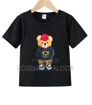 SHEIN Teddy Bear Graphic T-Shirt - Black (4 Years)