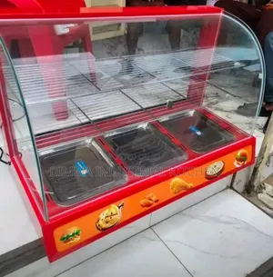 Red 3-Plate Commercial Snacks Warmer