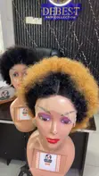 100% Human Hair Afro Wig - Black & Brown - 1