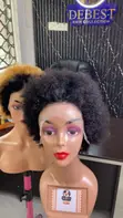 100% Human Hair Afro Wig - Black & Brown - 2