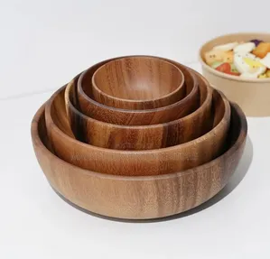 Acacia Quality Wooden Soup Bowl