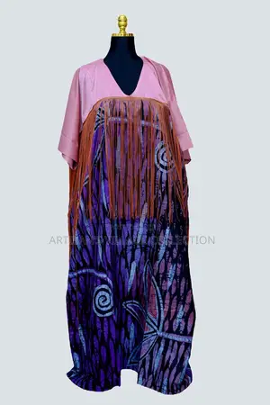 Blush Pink/Purple Spiral Batik Kaftan - Weekend Sale