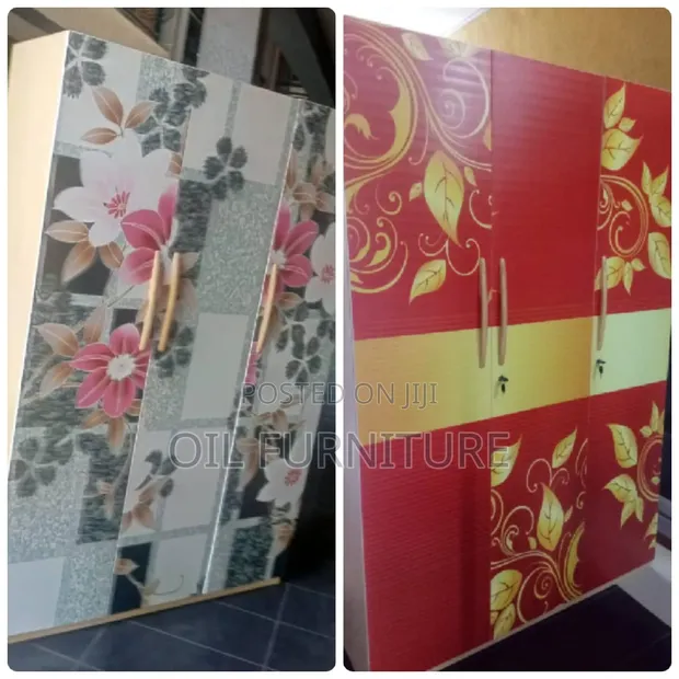 Stylish 3-Door Floral Wardrobe - 1