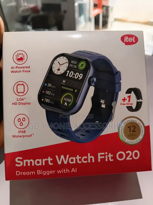 Original Itel Smart Watch FitO20 (2.04" HD Display) + Kyautar Strap - 1