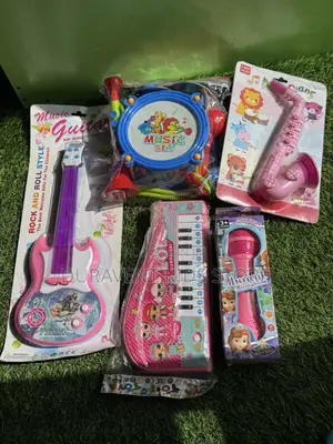 5-in-1 Kids Musical Play Set (Guitar, Drum, Trumpet, Piano, Mic)