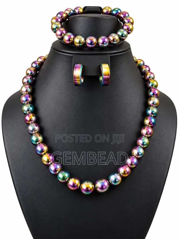 Handcrafted Multicolour Beaded Necklace Jewellery Set - 1