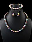 Handcrafted Multicolour Beaded Necklace Jewellery Set - 2