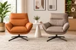 Luxury Nordic Swivel Accent Sofa Chair - Premium Leather - 1