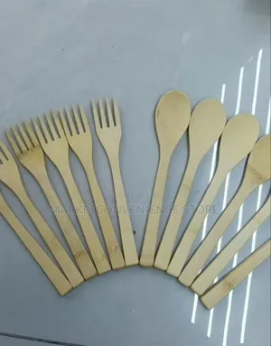 Wooden Eating Spoon & Fork Set (6 Pcs)