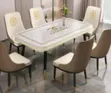 Exotic Design Marble Top Dining Set (Mai Zama 6) - 1