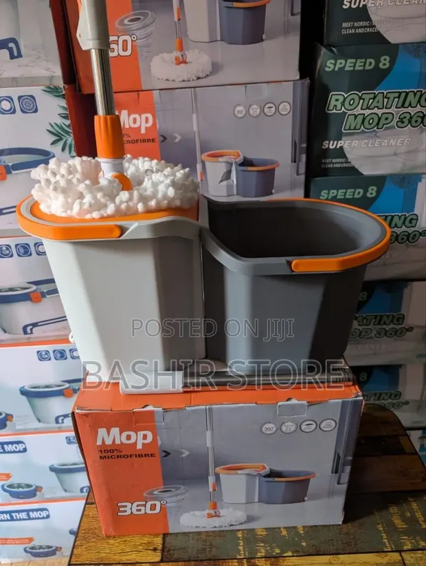 Brand New Microfibre Spin Mop with Dual-Compartment Bucket - 1