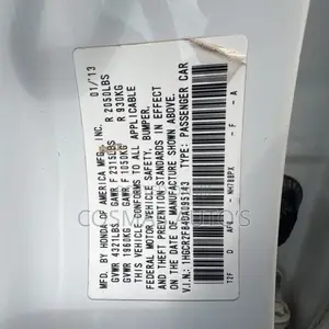 2013 Honda Accord Sport Sedan - Unregistered Belgium Standard