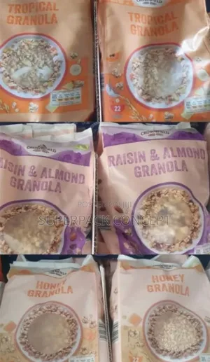 Akwatin Granola na Crownfield Tropical/Raisins & Almond (10 Packs)