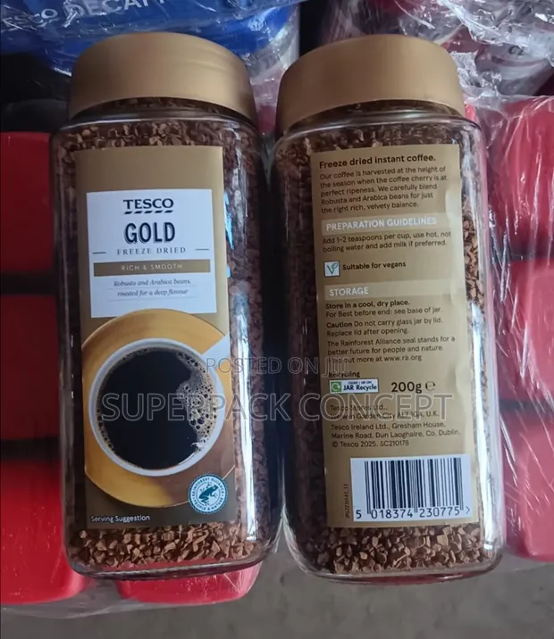 Original Foreign Tesco Gold Dried Coffee (12 Packs) - 1