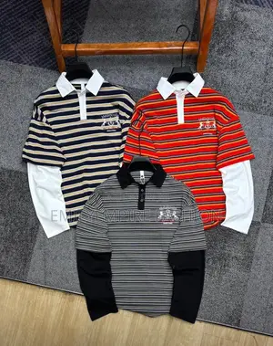 Stripe Double Hand Polo Shirt - Sabon Kayayyaki