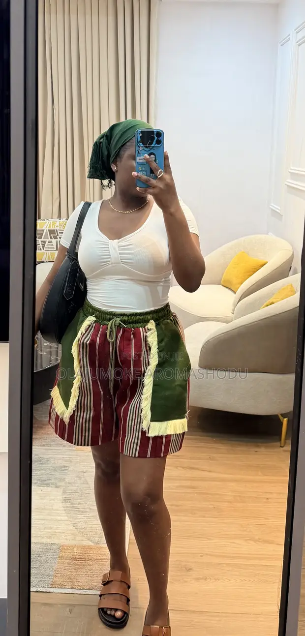 Ajoke Aso Oke Wide-Leg Shorts - 1