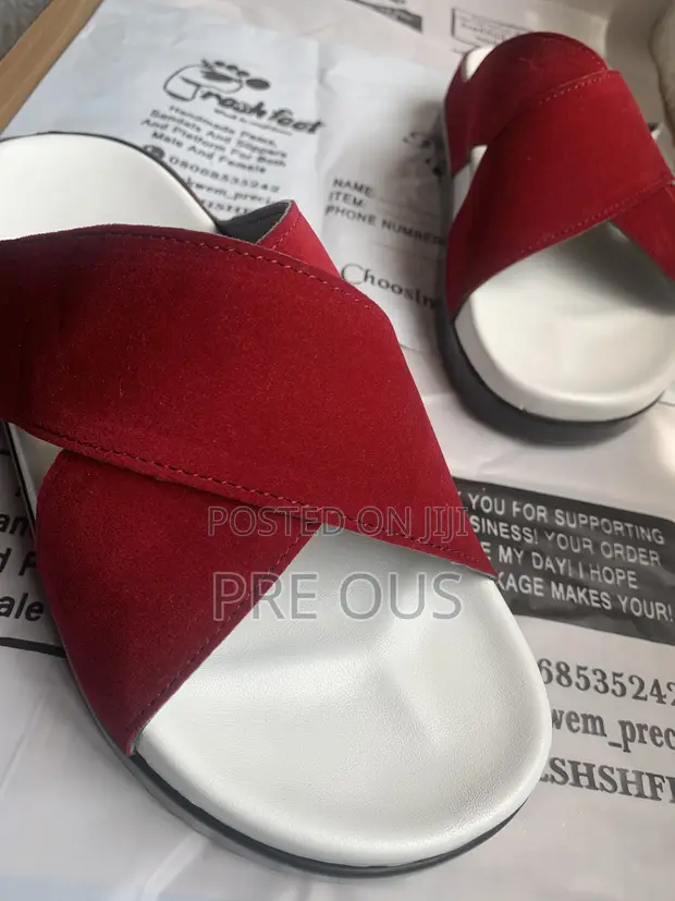 PRESHFEET Handmade Suede Slippers - Burgundy - 1
