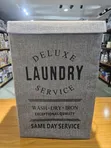 Deluxe Foldable Fabric Laundry Hamper with Lid - Grey Brown - 1