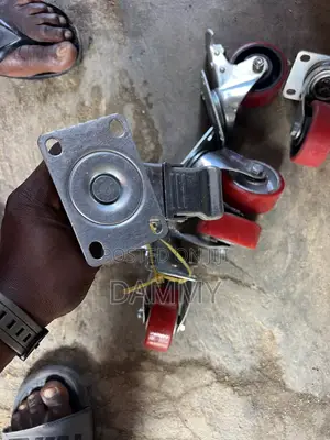Heavy-Duty Swivel Caster Wheels - Red Polyurethane