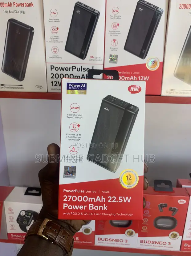 Itel 27000mAh Power Bank 22.5W Fast Charging - 1