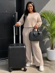 2-in-1 Premium Luxury Woven Luggage Bag - Black - 2