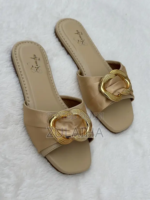 Zemdys Handmade Flat Shoes - Gold - 1