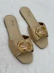 Zemdys Handmade Flat Shoes - Gold - 1