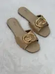 Zemdys Handmade Flat Shoes - Gold - 3