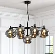Modern Smoke Grey/Amber Multi-Head Glass Chandelier - 2