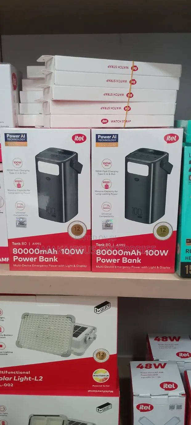 Itel 80,000mAh 100W Fast Charging Power Bank for Laptops & More - 1
