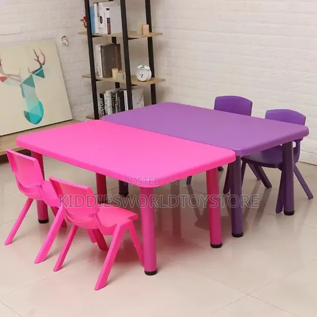 Mothercare Red Plastic Kid's Table and Chairs Set - 1