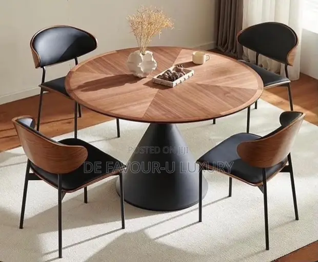 Home Interiors Round Dining Table with 4 Chairs - 1