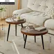 Home Interiors Round Center Table - Brown Glossy - 2