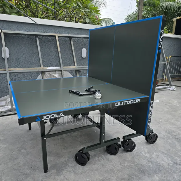 Full-Size Outdoor Foldable Table Tennis Table with Big Wheels - 1
