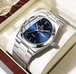 Baogela Men's Silver Steel Quartz Watch - 1