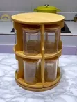 2-Tier 360 Rotating Bamboo Spice Organiser - 1
