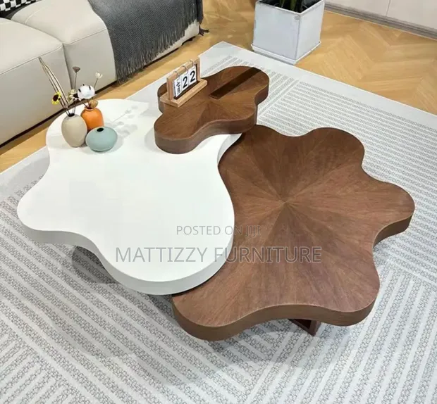 Modern Luxury Center Table - Wood Top Coffee Table - 1