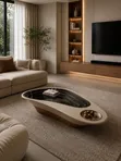 Modern Luxury Center Table - Wood Top Coffee Table - 2