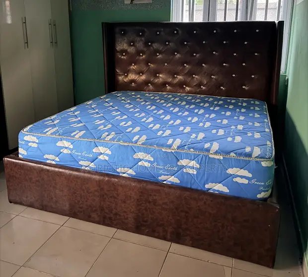 Almost Brand New Orthopedic Mattress with Bedframe - 1