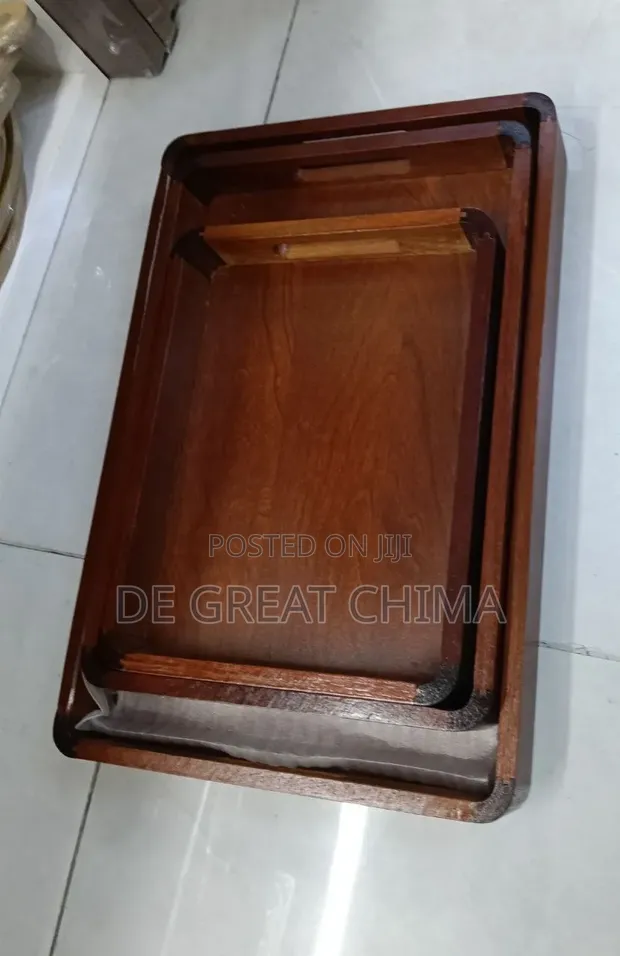 Luxury Wooden 3-Piece Tray Set - 1