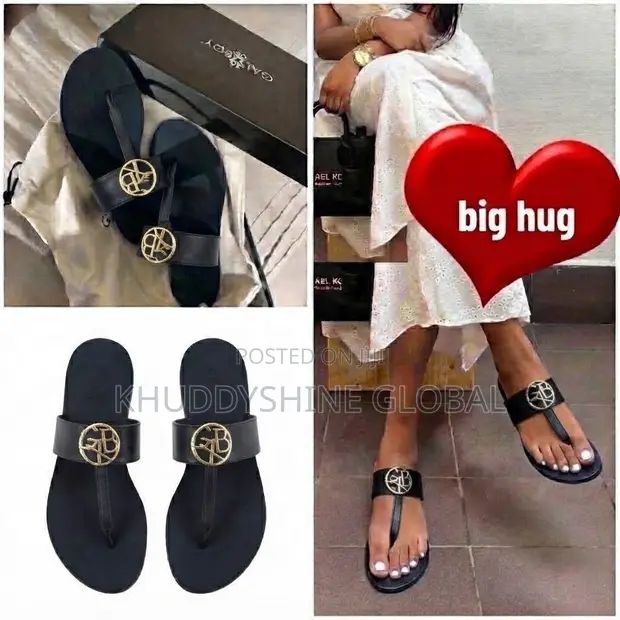 Galxboy GXB Thong Sandals - Black with Gold Logo - 1