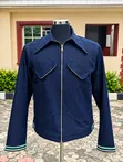 Babban Jaket Ɗin Denim Baƙi (Mata da Maza) - 1