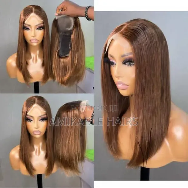 DD Human Hair Bob Wig - Color 4 - 1