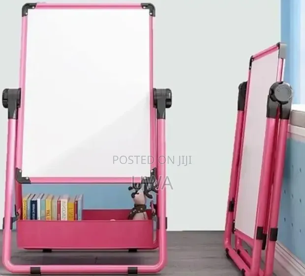 Kids Adjustable Height Foldable Whiteboard Easel with Storage Tray - 1